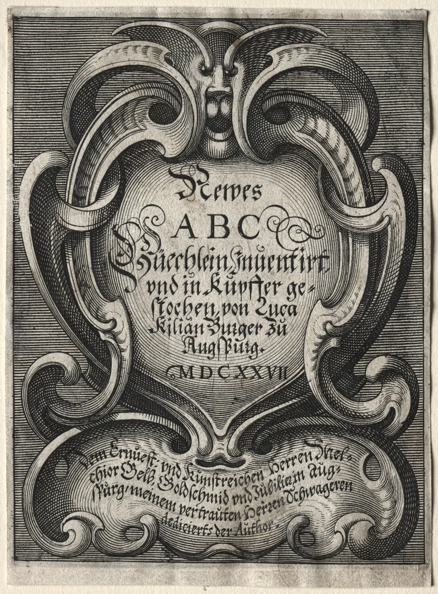 New ABC Booklet by Lucas Kilian, print, 1627
