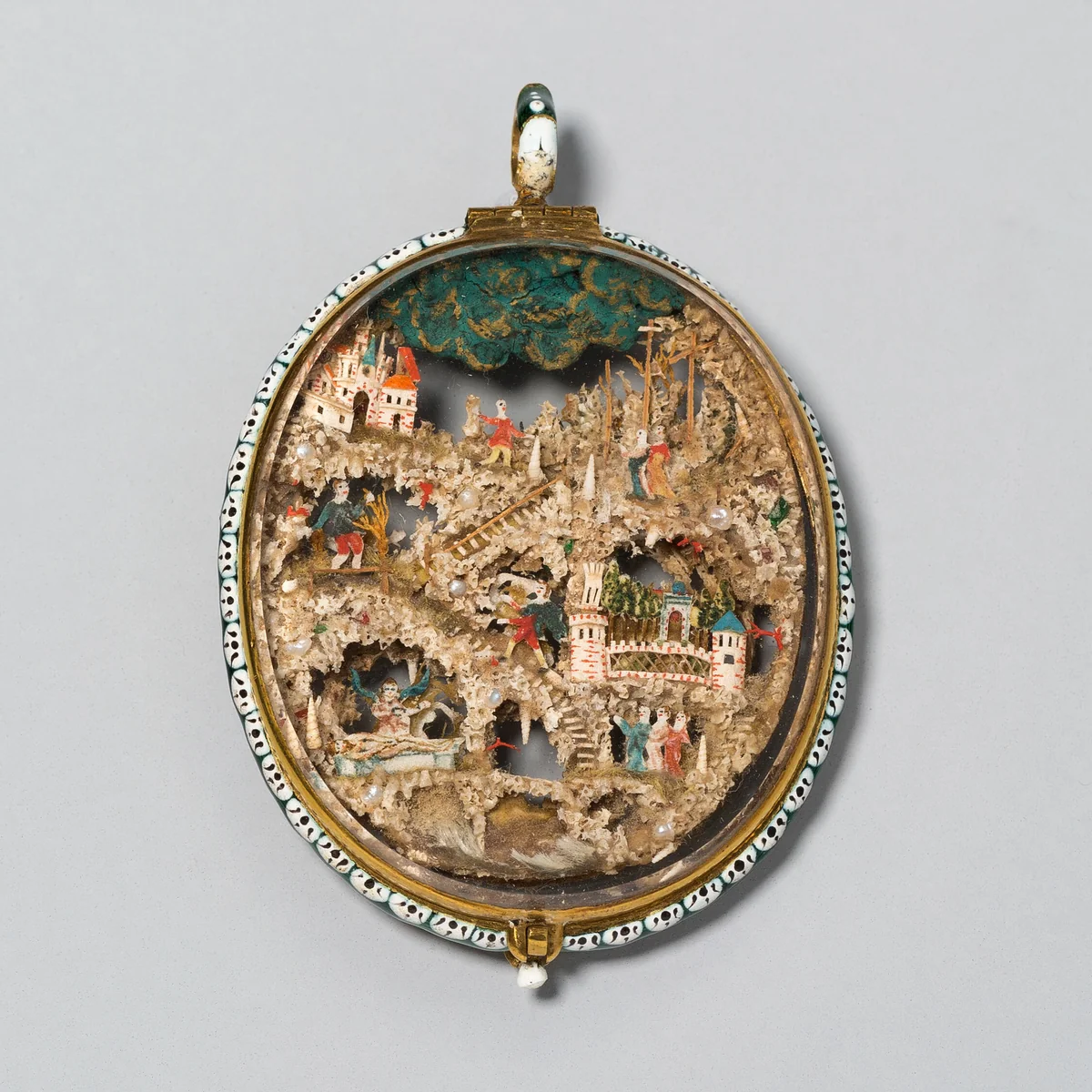 Double-Sided Pendant with Scenes from the Lives of Saint Francis and of Christ by German or Austrian, metalwork, 1600-1700