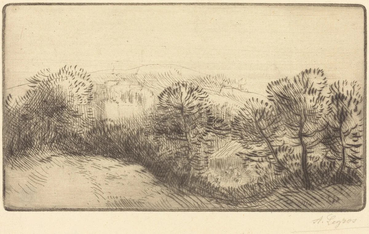 Near the Woods (Pres du bois) by Alphonse Legros, print, 1837-1911