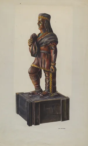 Cigar Store Indian by Chris Makrenos, index of american design, 1941