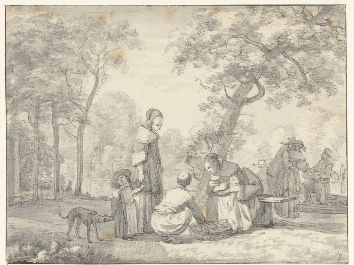 De visboer by Jacob Esselens, drawing, 1636-1687