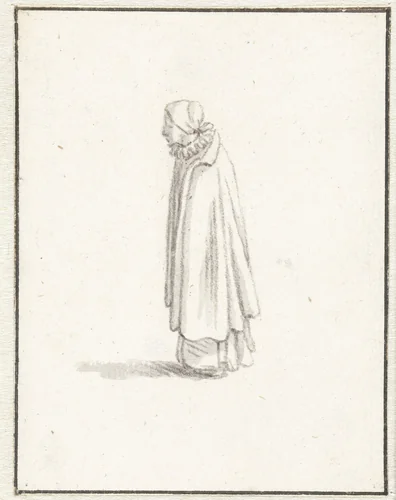 Lopende vrouw by Herman Saftleven, drawing, 1619-1685
