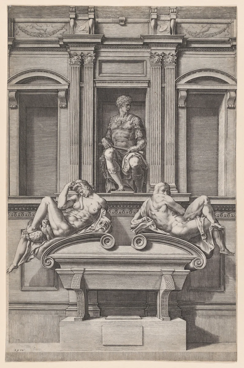 The Tomb of Giuliano de' Medici from The Tombs of the Medici by Cornelis Cort, print, 1570