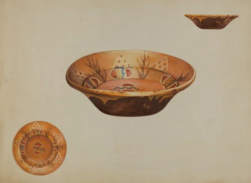 Pa. German Bowl by Anna Aloisi, index of american design, 1939