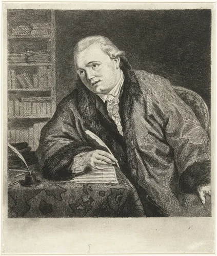 Portret van de componist en etser Johan Antoni Kauclitz Colizzi by Louis Bernard Coclers, print, 1777-1808