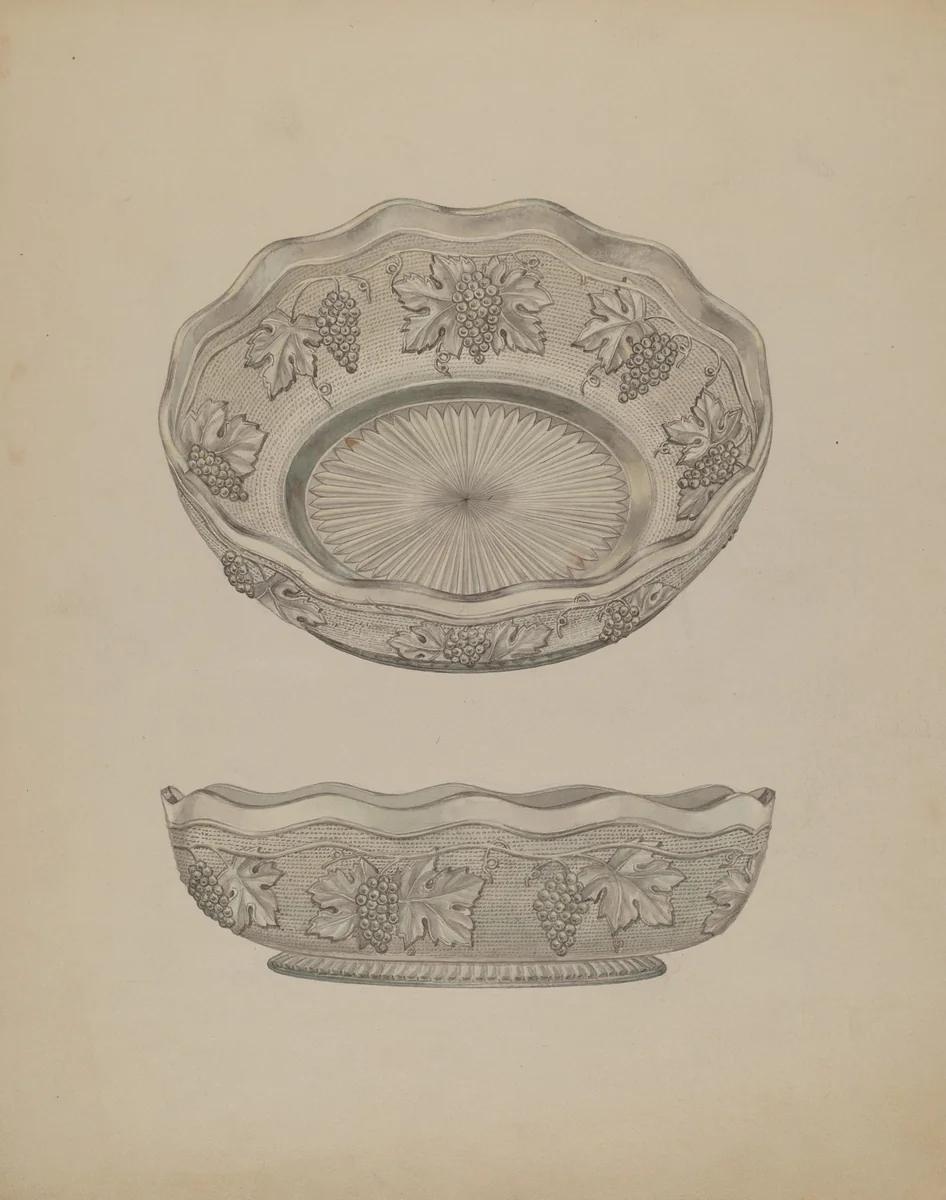 Dish by Henry Moran, index of american design, 1940