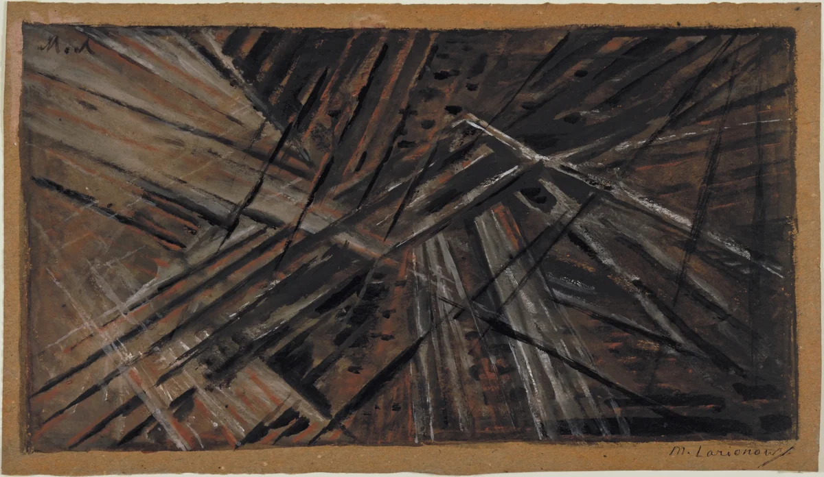 Rayonist Composition: Number 9 by Mikhail Larionov, drawing, 1913