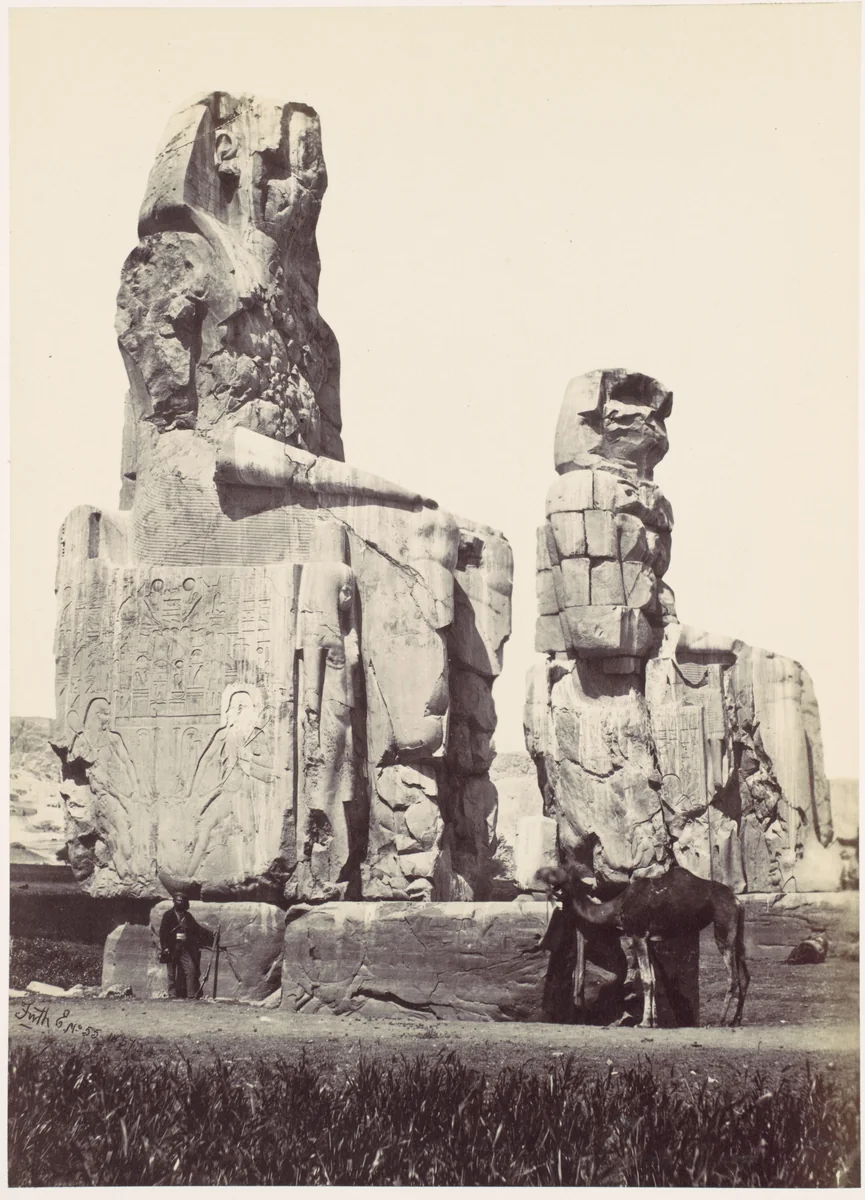 The Statues of Memnon. Plain of Thebes by Francis Frith, photograph, 1857