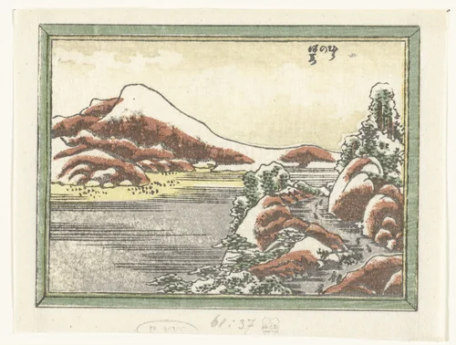 Sneeuw op de berg Hira by Katsushika Hokusai (葛飾 北斎), print, 1809-1814