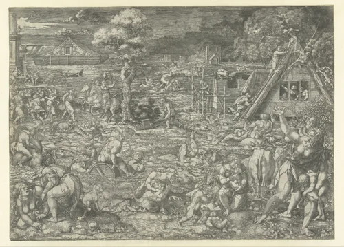 De zondvloed by Unknown, print, 1544