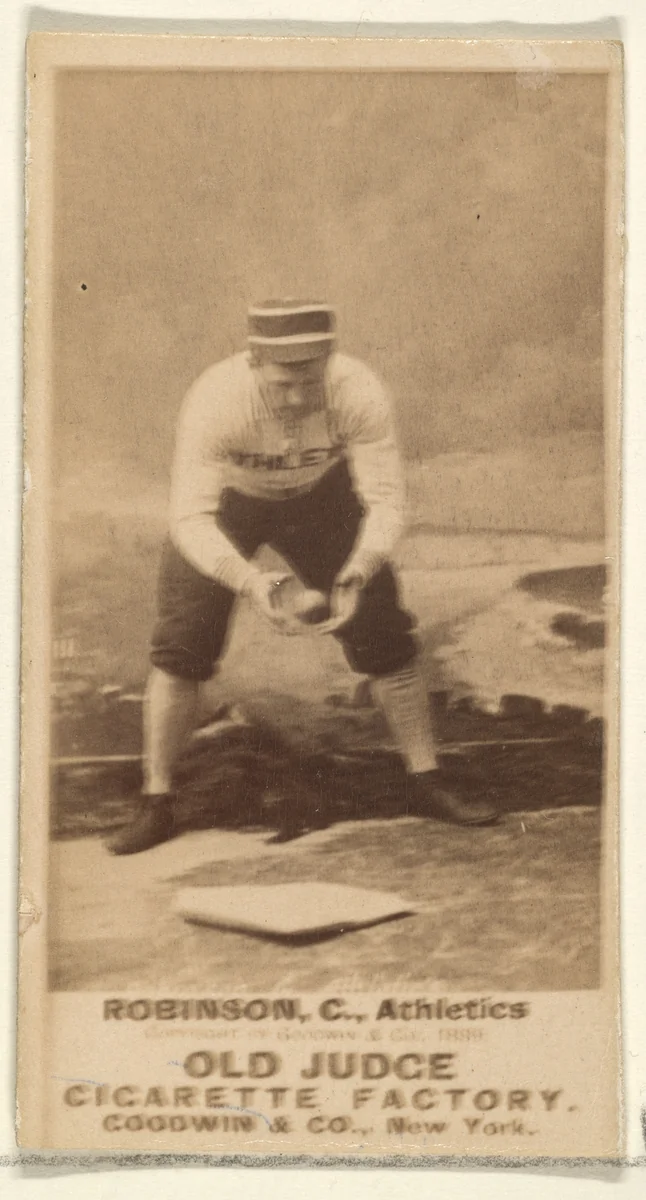 Robinson, Catcher, Philadelphia Athletics, from the Old Judge series (N172) for Old Judge Cigarettes by Goodwin & Company, photograph, 1888