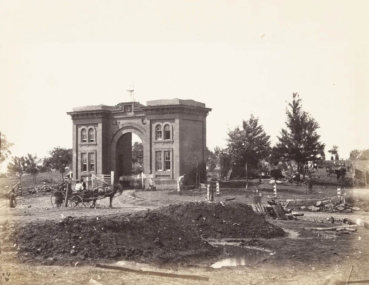 Gateway of Cemetery, Gettysburg by Timothy O'Sullivan, Alexander Gardner, photograph, 1863