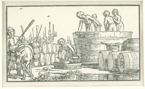 Oktober by Dirck de Bray, print, 1635-1694