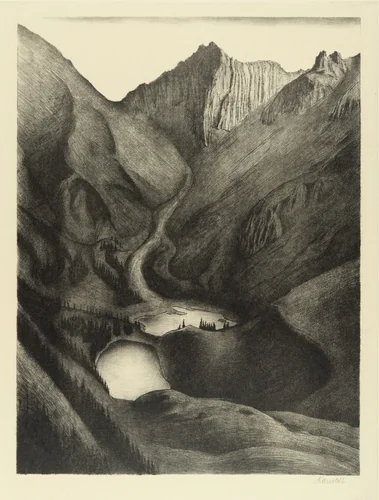 Soiern Lakes (Soiernseen) by Alexander Kanoldt, print, 1934