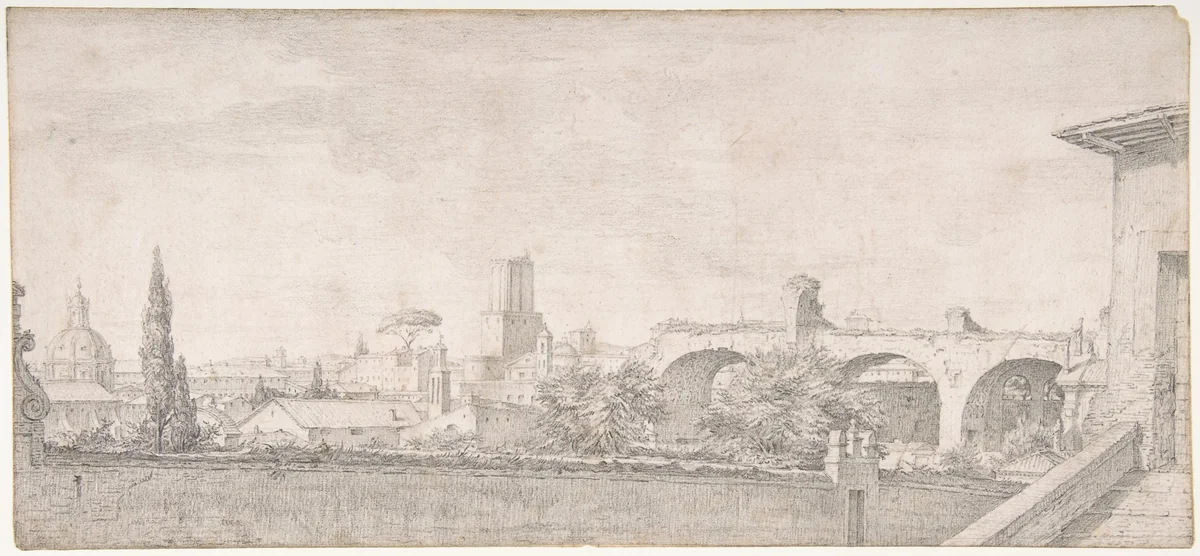 View of Rome from the Palatine by Pierre Charles Jombert, drawing, 1770-1780
