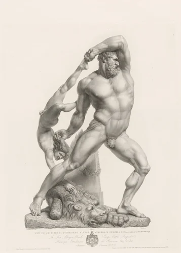 Hercules and Lichas, Seen from the Front by Pietro Fontana, print, 1812