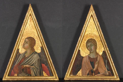 Pinnacle with Angel (pair) by Niccolò di Segna, painting, 1335-1345
