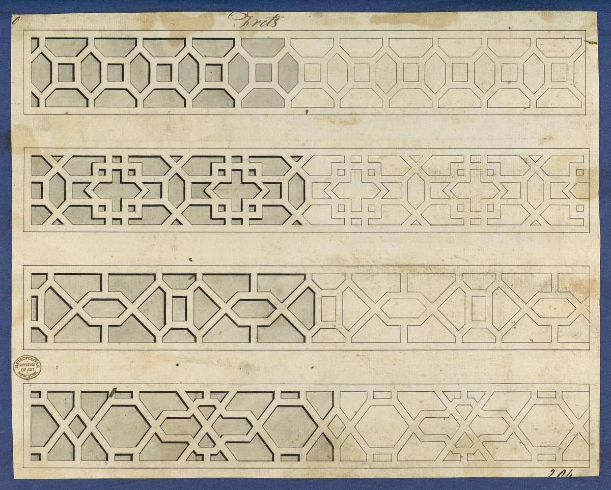 Frets, from Chippendale Drawings, Vol. II by Thomas Chippendale, drawing, 1754