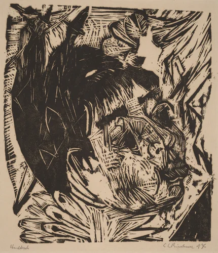 Wife of Professor Schaxel by Ernst Ludwig Kirchner, print, 1917-1918
