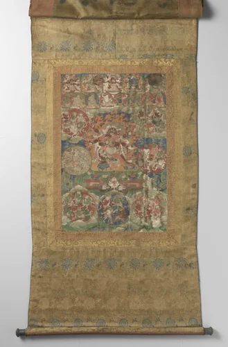 Tangka met goden van de Bardo by anonymous, painting, 1600-1699