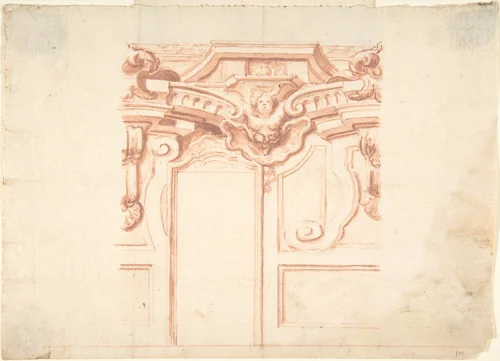 Design for the Decorative Scheme of a Wall by anonymous, drawing, 1700-1740