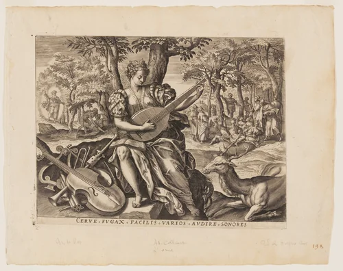 Hearing, from The Five Senses by Adriaen Collaert, print, 1580-1590