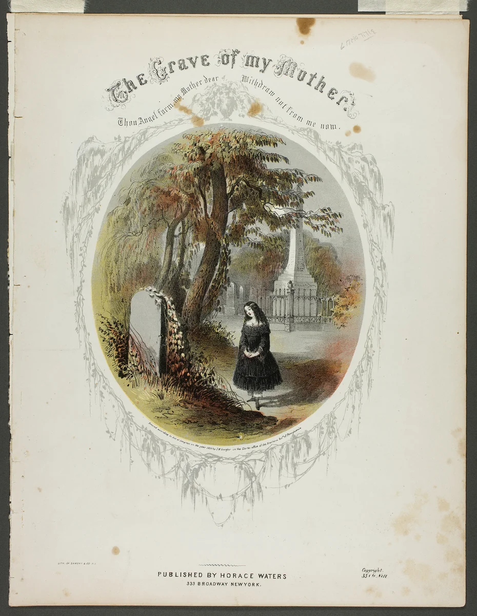 The Grave of My Mother by Napoleon Sarony, print, 1853