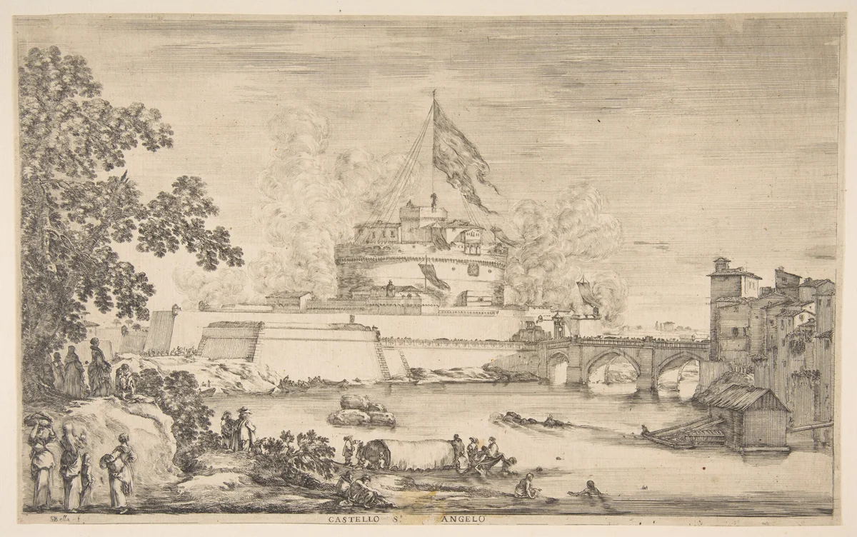 Castel Sant' Angelo by Stefano della Bella, print, 1629-1639