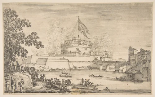 Castel Sant' Angelo by Stefano della Bella, print, 1629-1639