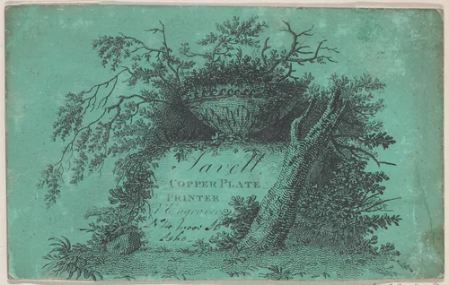Trade Card for Savell, Copper Plate Printer by anonymous, print, 1700-1800