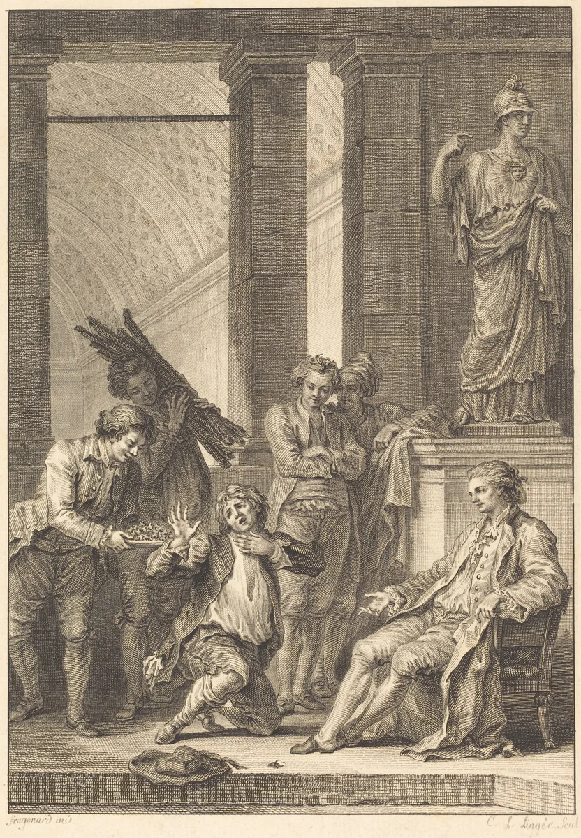 Le paysan by Charles Louis Lingée, Jean Honoré Fragonard, print, 1748-1819