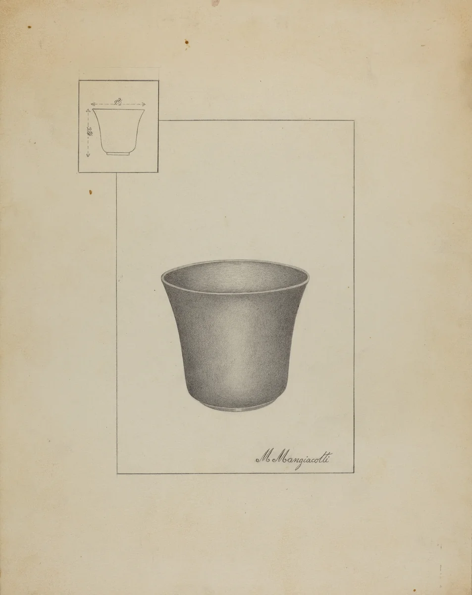 Pewter Cup by Matthew Mangiacotti, index of american design, 1936