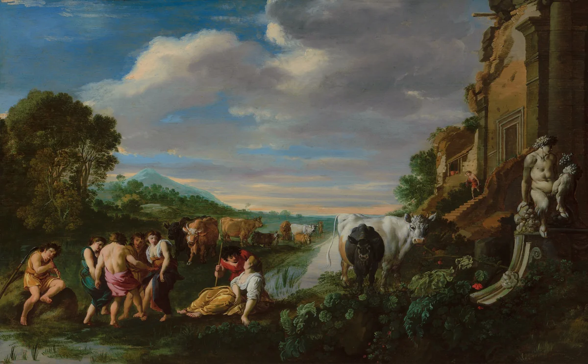Landscape with Shepherds by Moyses van Wtenbrouck, painting, 1626