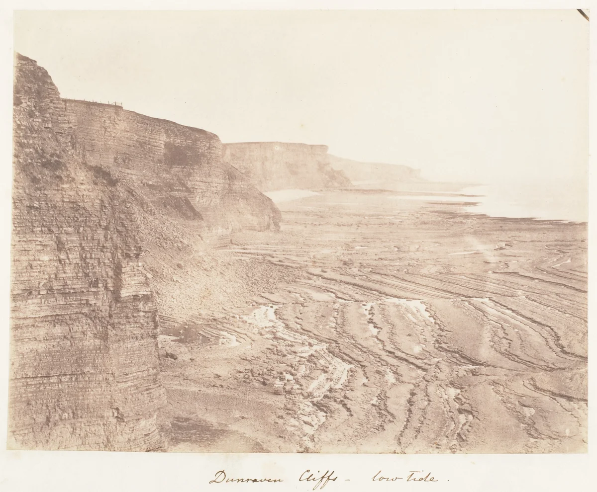 Dunraven Cliffs - Low Tide by John Dillwyn Llewelyn, photograph, 1853-1856