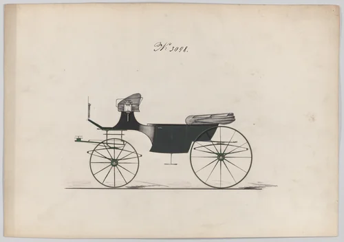 Design for Landaulet, no. 3098 by Brewster & Co., drawing, 1875