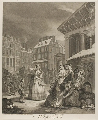 Morning, plate one from The Four Times of the Day by William Hogarth, print, 1738
