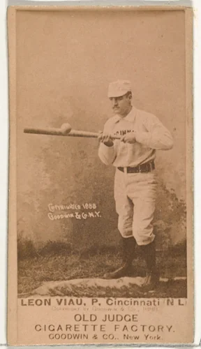 Leon A. "Lee" Viau, Pitcher, Cincinnati, from the Old Judge series (N172) for Old Judge Cigarettes by Goodwin & Company, photograph, 1888