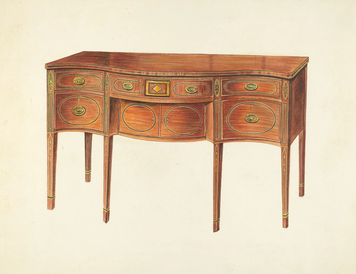Sideboard by American 20th Century, index of american design, 1935-1942