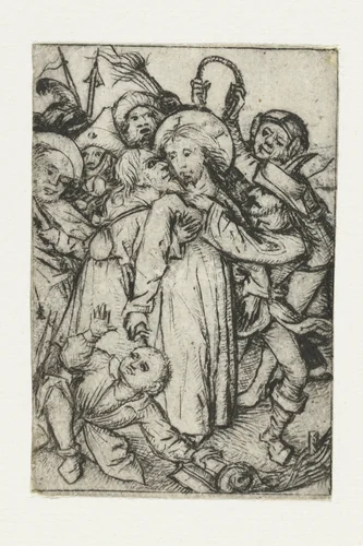 De gevangenneming van Christus by Meester van het Amsterdamse Kabinet, print, 1470-1475