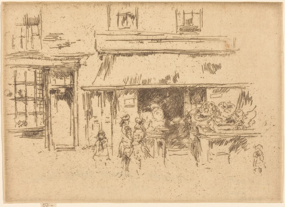 Exeter Street by James McNeill Whistler, print, 1886-1888