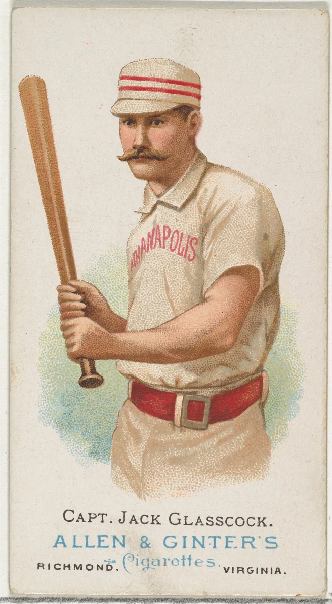 Captain Jack Glasscock, Baseball Player, from World's Champions, Series 1 (N28) for Allen & Ginter Cigarettes by Allen & Ginter, print, 1887