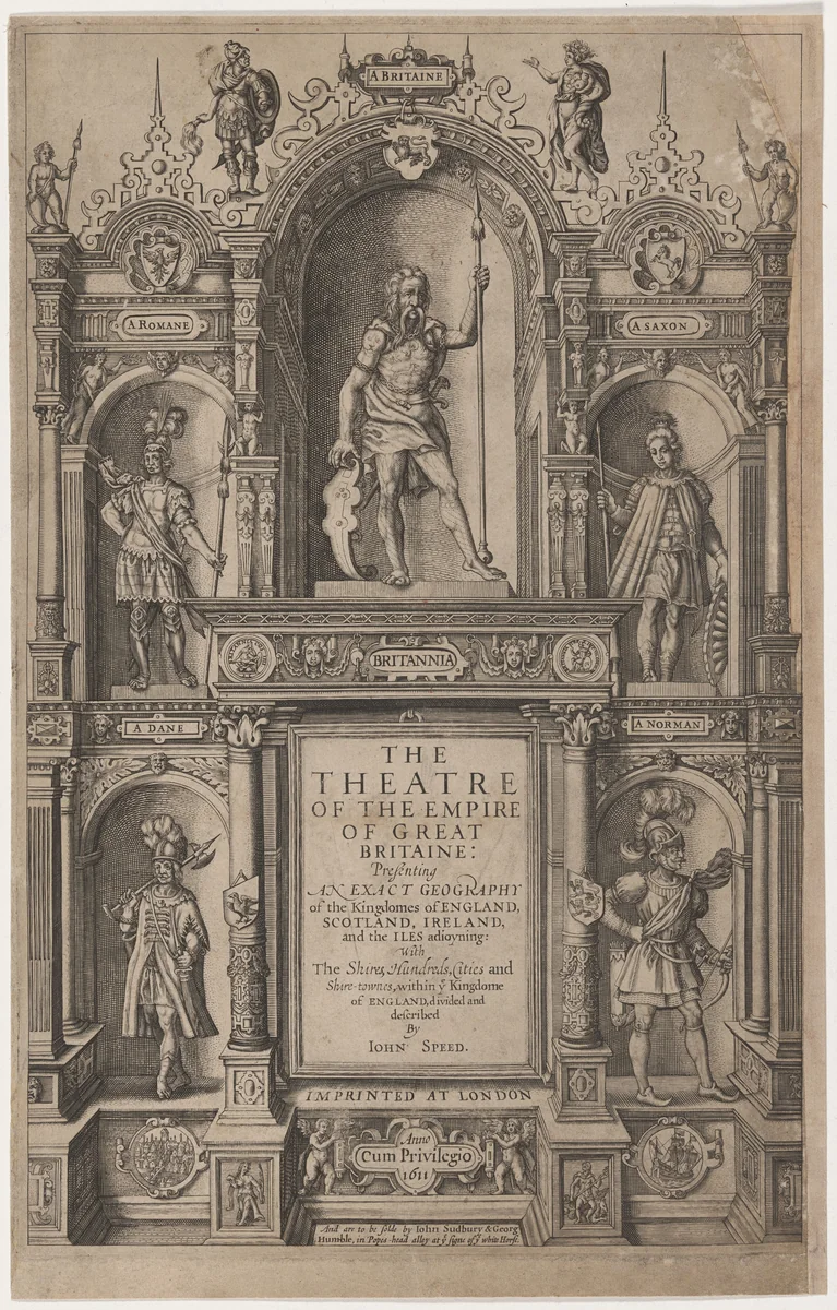 Title Page to An Exact Geography by John Speed by Unknown 19th Century, print, 1611