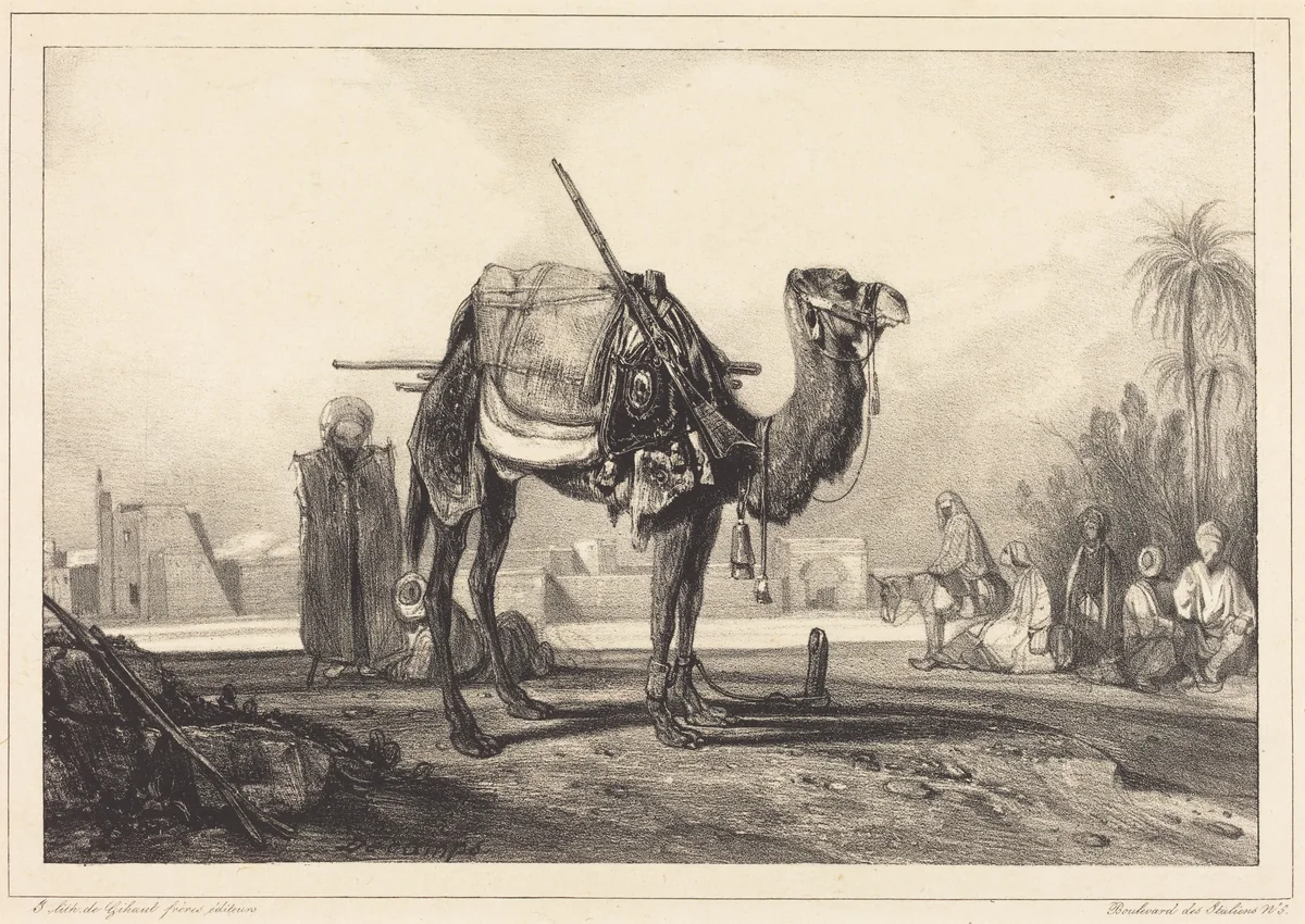 Camel and Arabs by Alexandre-Gabriel Decamps, print, 1803-1860
