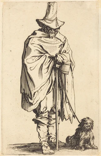 Beggar with Dog by Jacques Callot, print, 1622