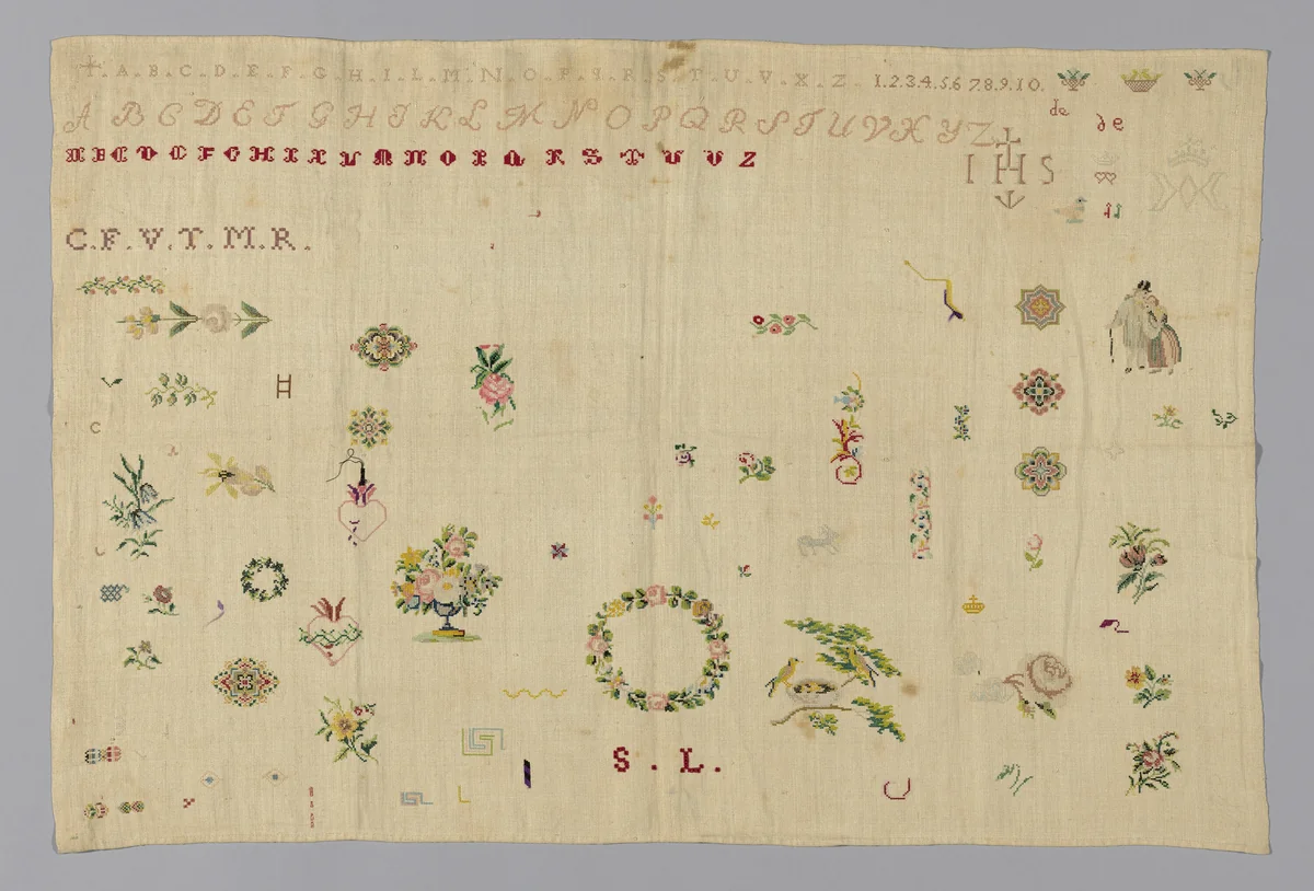 Sampler by France, textile, 1801-1900