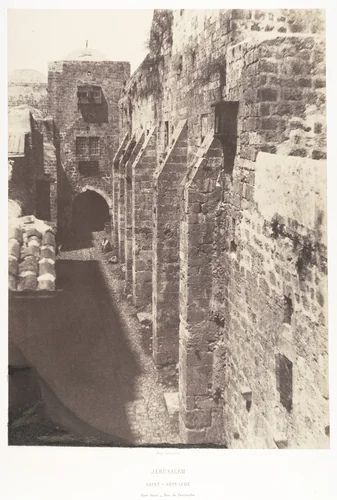 Jérusalem, Saint-Sépulcre, Face Ouest, Rue du Patriarche by Auguste Salzmann, photograph, 1854-1859