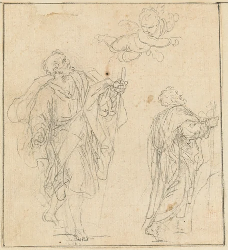 An Apostle Guided by an Angel by Agostino Masucci, drawing, 1691-1758