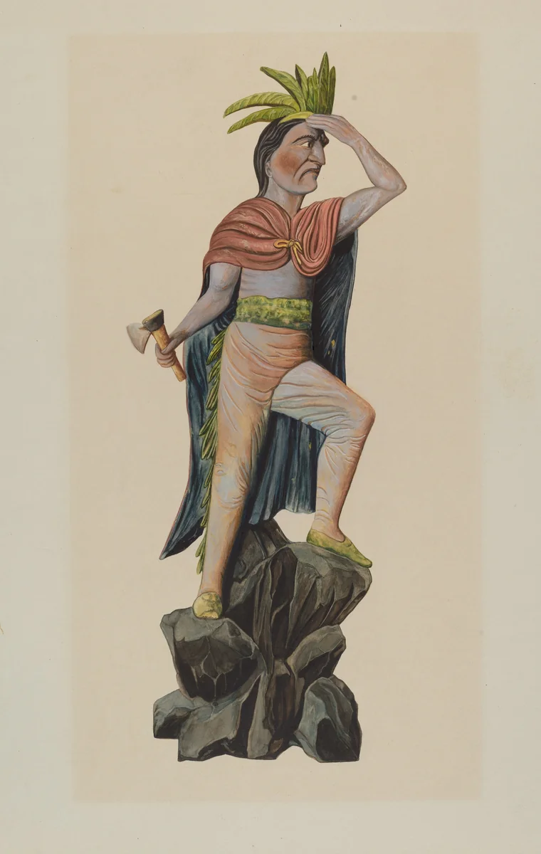 Cigar Store Indian by Einar Heiberg, index of american design, 1935-1942