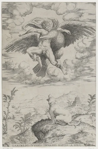 Roof van Ganymedes by Unknown, print, 1522-1577