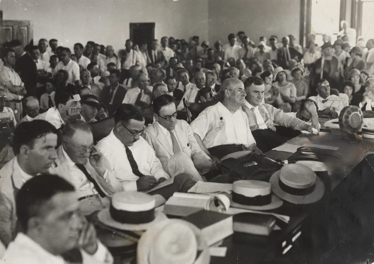 "The Council for the Prosecution Feels the Heat: William Jennings Bryan" by Times Wide World Photos, photograph, 1925